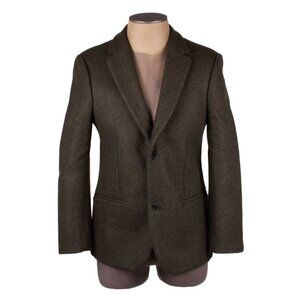 CALVIN KLEIN COLLECTION Dark Green Heavy Wool Blazer Jacket